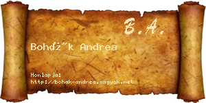 Bohák Andrea névjegykártya