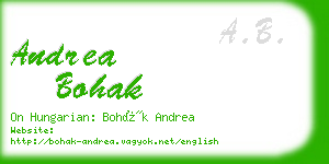 andrea bohak business card